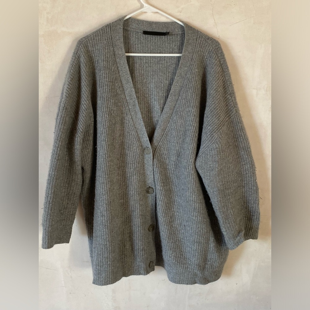 JENNI KAYNE CASHMERE COCOON SWEATER GREY XXL